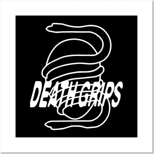 Death Grips Snake Egg Logo Minimalistic Black with Band Name Posters and Art